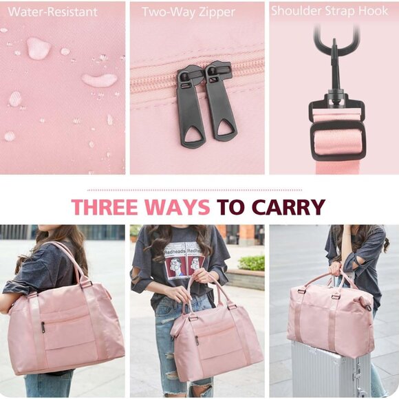 Travel Duffle Bag, Waterproof Weekender Carry On Tote Bags for Women, Sport Gym - Picture 6 of 7